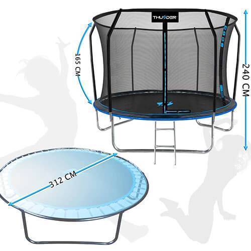 Trambulina thunder 312cm plasa interioara