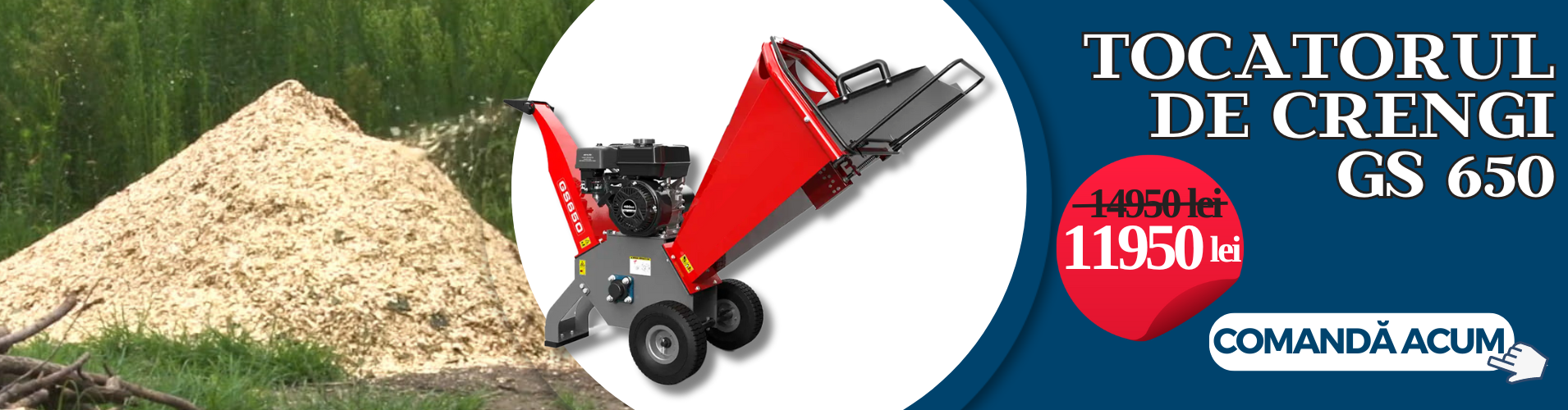 Tocatoare de crengi cu preț redus direct, achita in rate la 0%.