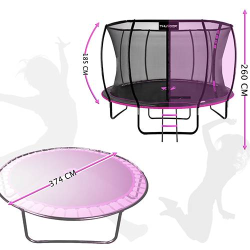 Trambulina ultra diametrul 374cm roz